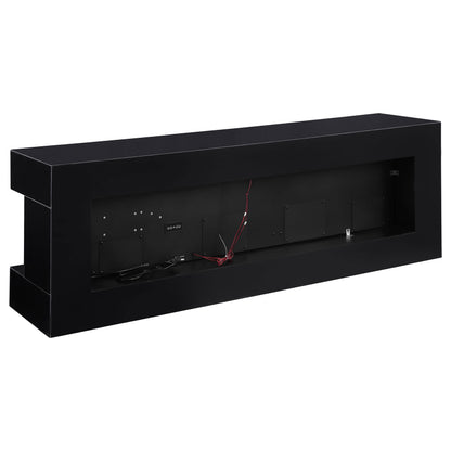 Vallerie 71-inch TV Stand with Visual Flame Box Black
