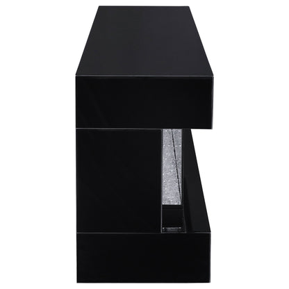 Vallerie 71-inch TV Stand with Visual Flame Box Black