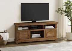 Consola multimedia Payne para TV de 60 pulgadas en marrón desgastado