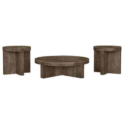 Kinkaid Solid Wood Coffee and End Table Set Brown