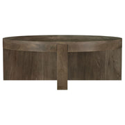 Mesa de centro redonda Kinkaid de madera maciza de mango marrón