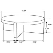 Mesa de centro redonda Kinkaid de madera maciza de mango marrón