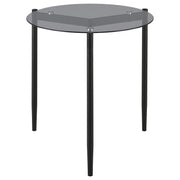 Rosalie Round Smoked Glass Top End Table Grey