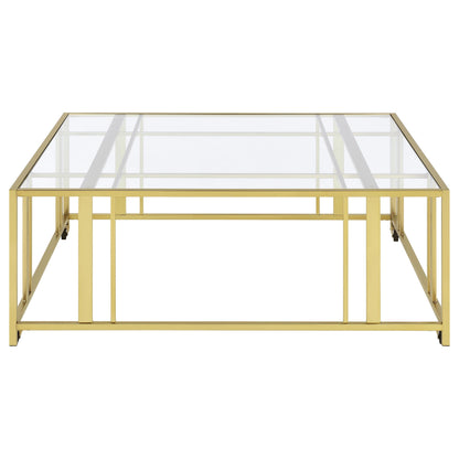 Mesa de centro rectangular con tapa de cristal Adri