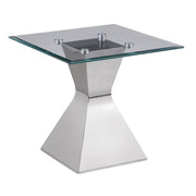 Mesa auxiliar Jenny Glass Top de acero inoxidable cromado