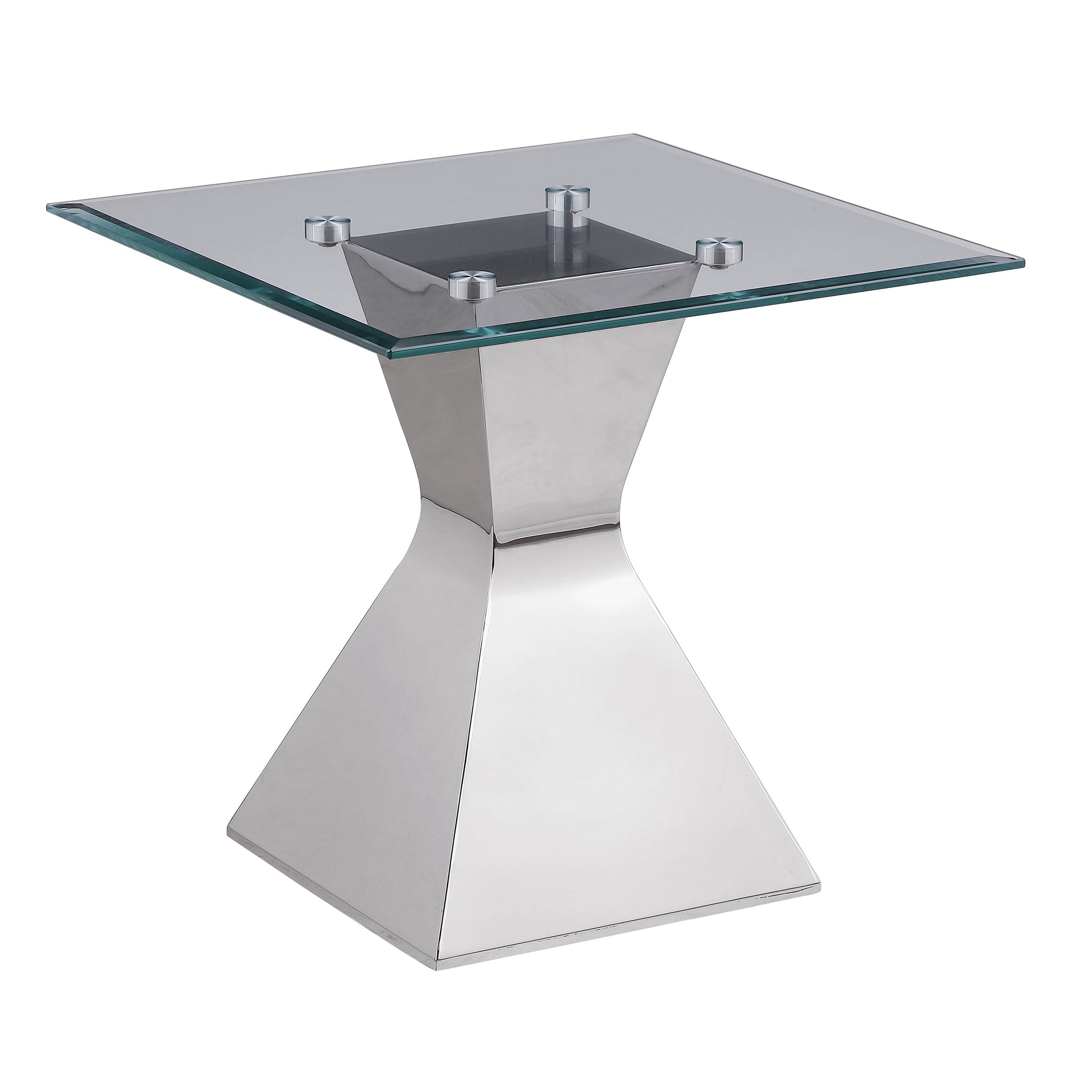 Mesa auxiliar Jenny Glass Top de acero inoxidable cromado