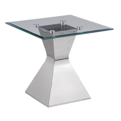 Mesa auxiliar Jenny Glass Top de acero inoxidable cromado