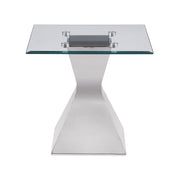 Mesa auxiliar Jenny Glass Top de acero inoxidable cromado
