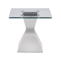 Mesa auxiliar Jenny Glass Top de acero inoxidable cromado