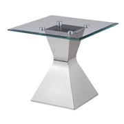 Mesa auxiliar Jenny Glass Top de acero inoxidable cromado