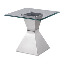 Mesa auxiliar Jenny Glass Top de acero inoxidable cromado