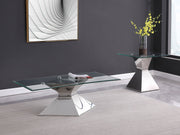 Juego de mesa de centro y auxiliar rectangular Jenny cromado