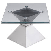 Juego de mesa de centro y auxiliar rectangular Jenny cromado