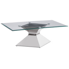 Mesa de centro Jenny Glass Top de acero inoxidable cromada
