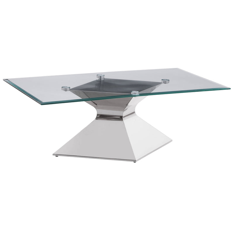 Mesa de centro Jenny Glass Top de acero inoxidable cromada