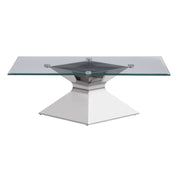 Mesa de centro Jenny Glass Top de acero inoxidable cromada