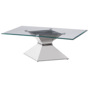 Mesa de centro Jenny Glass Top de acero inoxidable cromada
