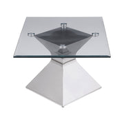 Mesa de centro Jenny Glass Top de acero inoxidable cromada