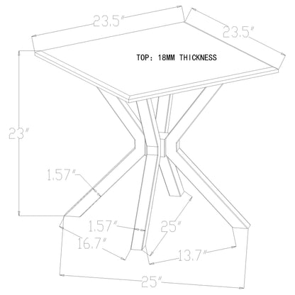 Mesa auxiliar Visalia de acero inoxidable con superficie de mármol sintético dorado