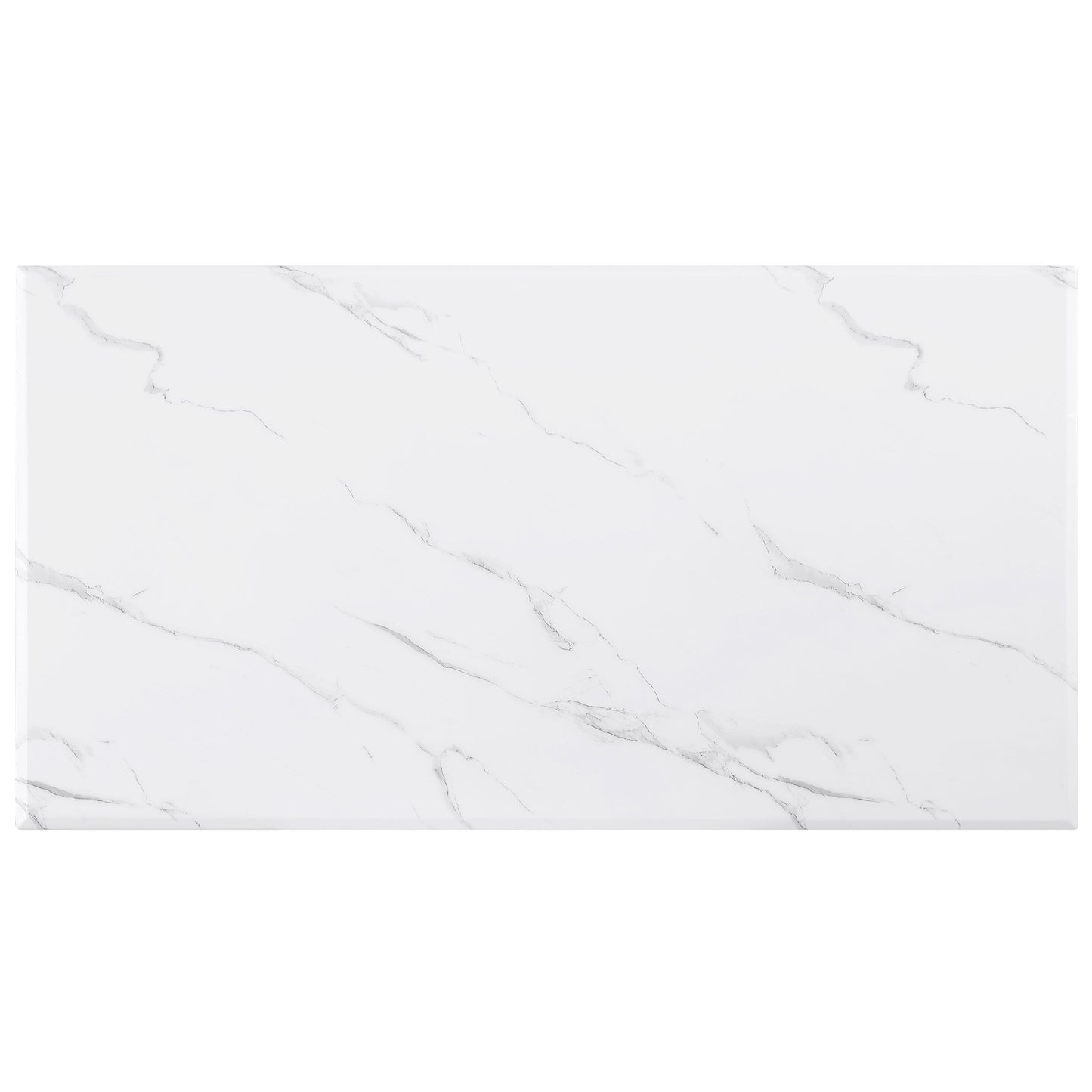 Mesa de centro Visalia de acero inoxidable con superficie de mármol sintético, color dorado