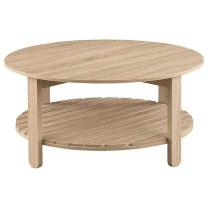 Fowler Round Coffee and End Table Set Natural