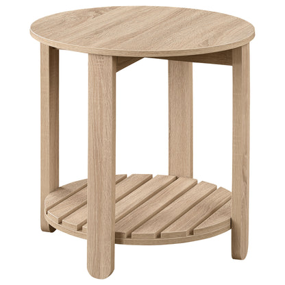 Fowler Round Coffee and End Table Set Natural
