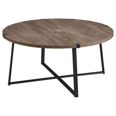 Mesa de centro redonda de madera de ingeniería Marcus marrón claro