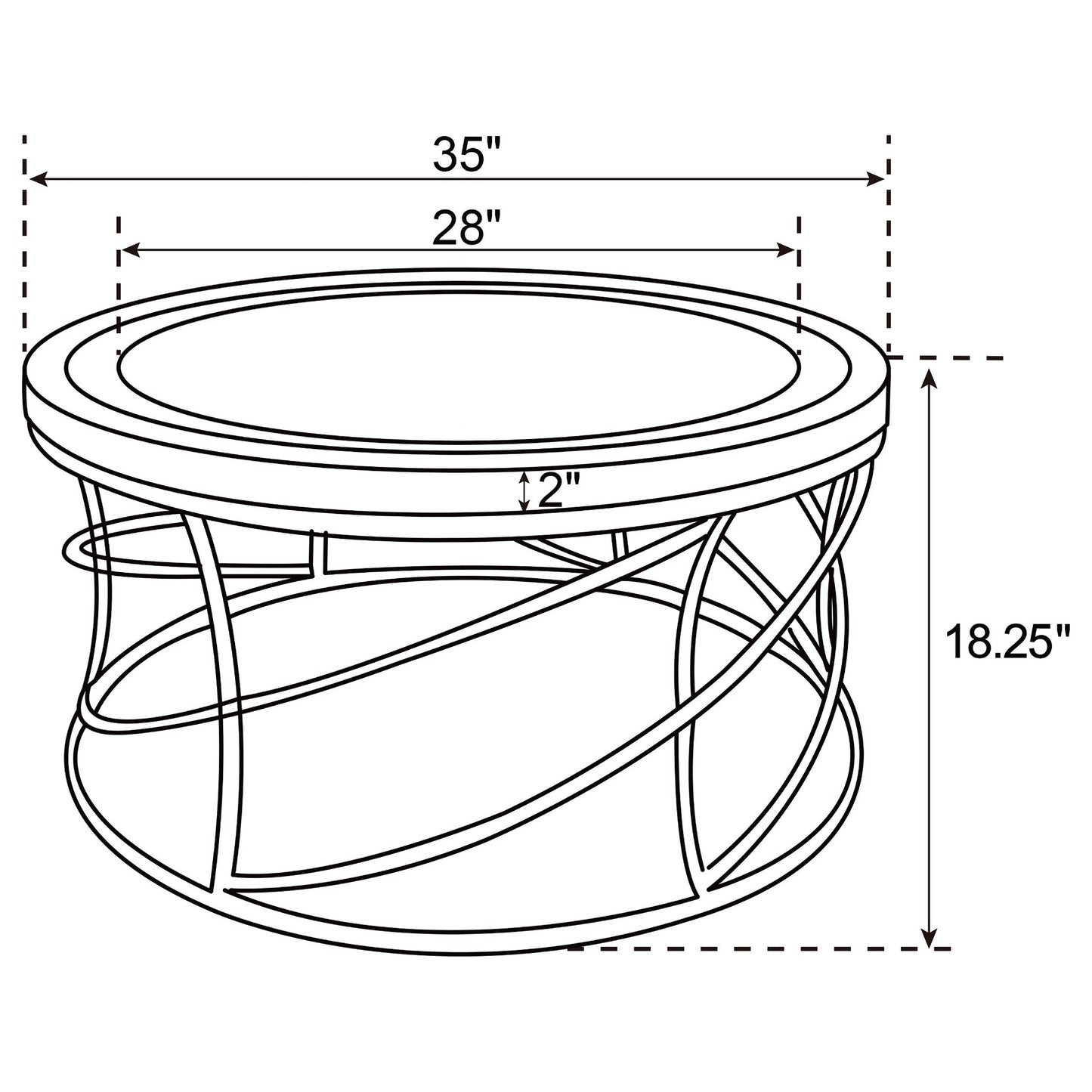 Elise Round Mirror Top Coffee and End Table Set Gold