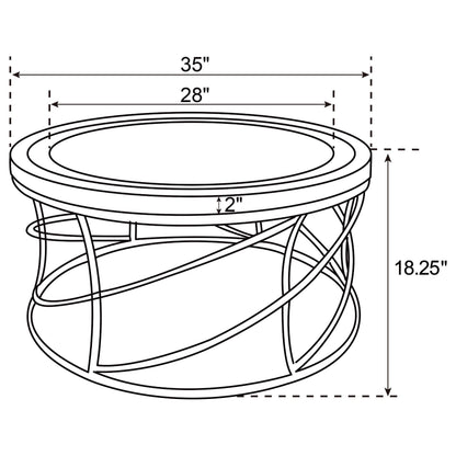 Elise Round Mirror Top Coffee and End Table Set Gold