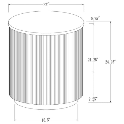 Mesa auxiliar redonda con superficie de mármol Jason, blanca y carbón