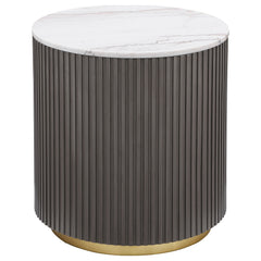 Jason Round Marble Coffee and End Table Set White