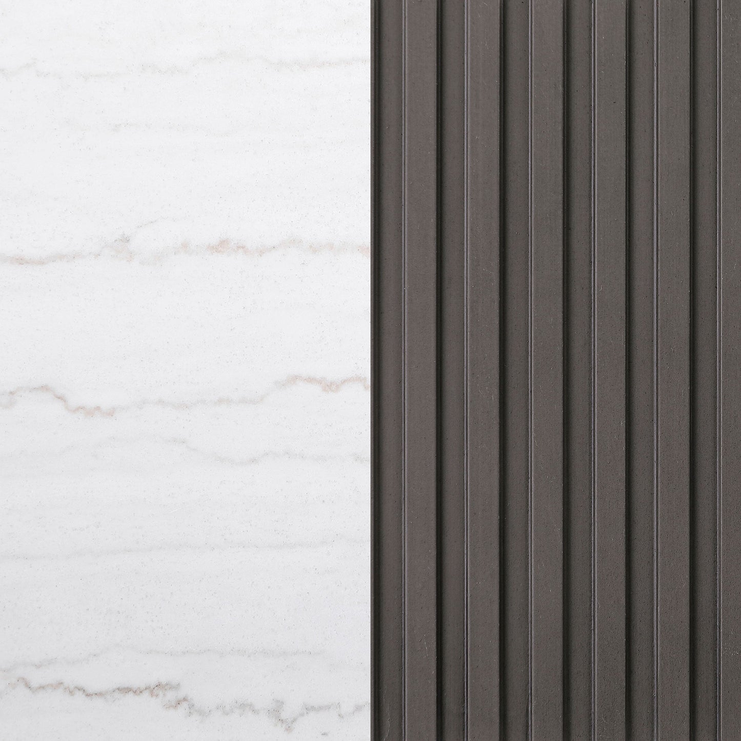 Jason Round Marble Top Coffee Table White and Charcoal