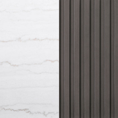 Jason Round Marble Top Coffee Table White and Charcoal