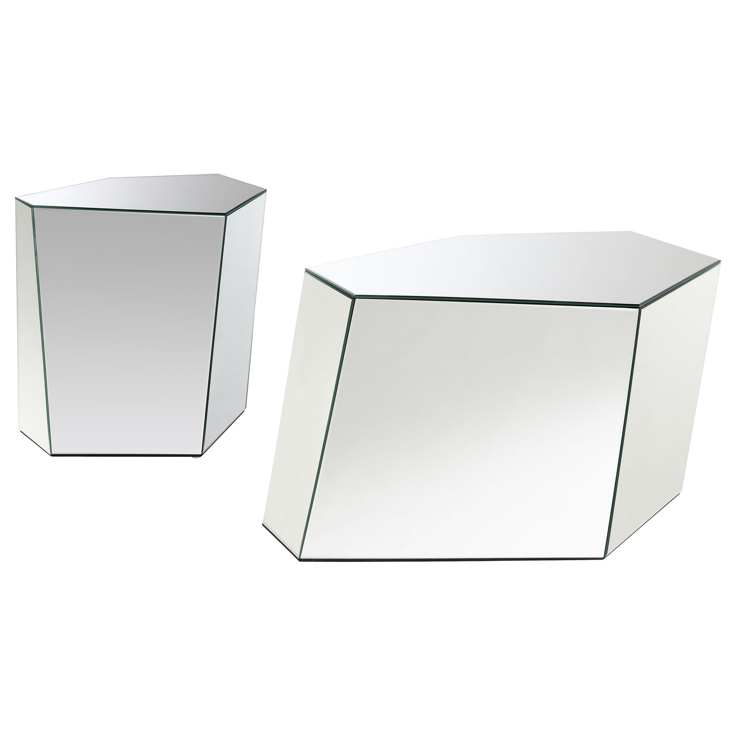 Capella Mirrored Coffee and End Table Set