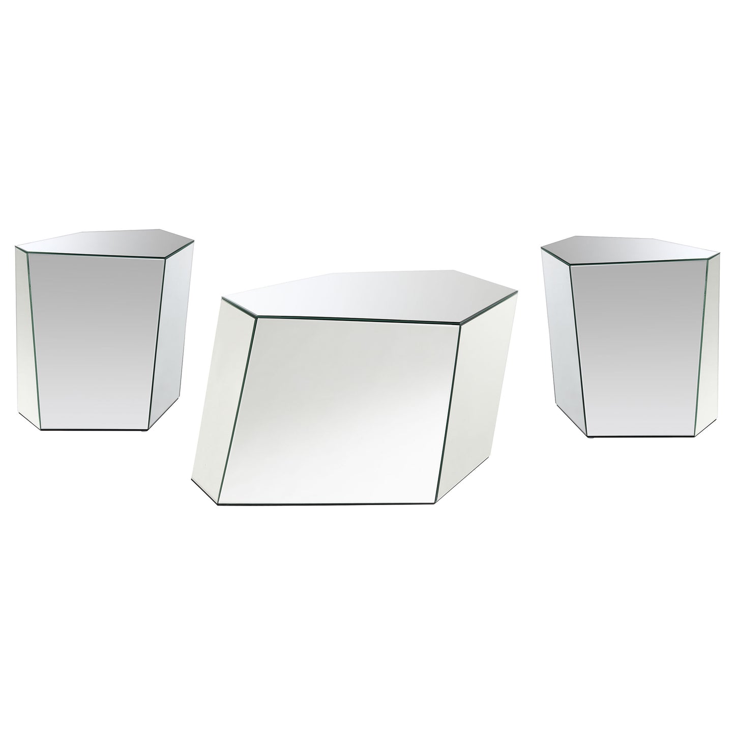 Capella Mirrored Coffee and End Table Set