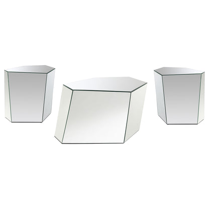 Capella Mirrored Coffee and End Table Set