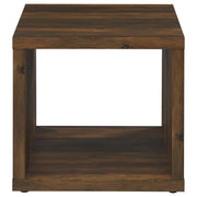 Mesa auxiliar Frisco cuadrada de madera de ingeniería de pino oscuro