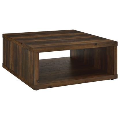Mesa de centro cuadrada Frisco de madera de ingeniería de pino oscuro