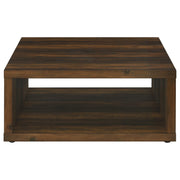 Mesa de centro cuadrada Frisco de madera de ingeniería de pino oscuro