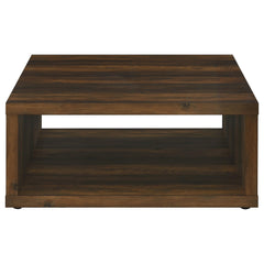 Mesa de centro cuadrada Frisco de madera de ingeniería de pino oscuro