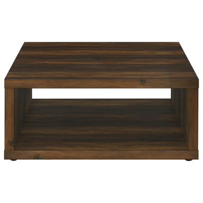 Mesa de centro cuadrada Frisco de madera de ingeniería de pino oscuro
