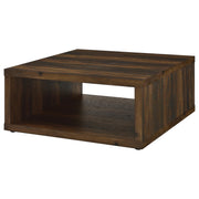 Mesa de centro cuadrada Frisco de madera de ingeniería de pino oscuro