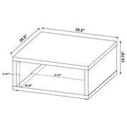 Mesa de centro cuadrada Frisco de madera de ingeniería de pino oscuro