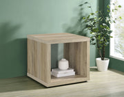 Mesa auxiliar Frisco cuadrada de madera de ingeniería de pino oscuro