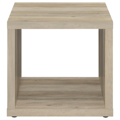 Frisco Square Engineered Wood Side End Table Dark Pine