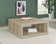 Mesa de centro cuadrada Frisco de madera de ingeniería de pino oscuro
