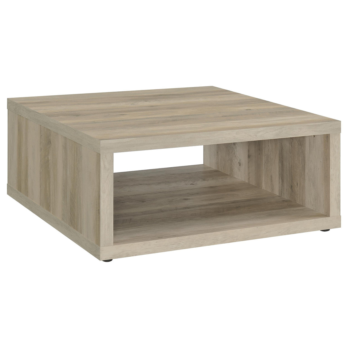 Mesa de centro cuadrada Frisco de madera de ingeniería de pino oscuro