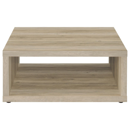 Mesa de centro cuadrada Frisco de madera de ingeniería de pino oscuro