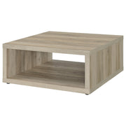 Mesa de centro cuadrada Frisco de madera de ingeniería de pino oscuro