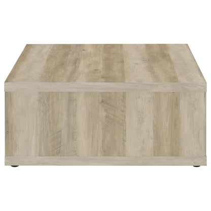 Mesa de centro cuadrada Frisco de madera de ingeniería de pino oscuro